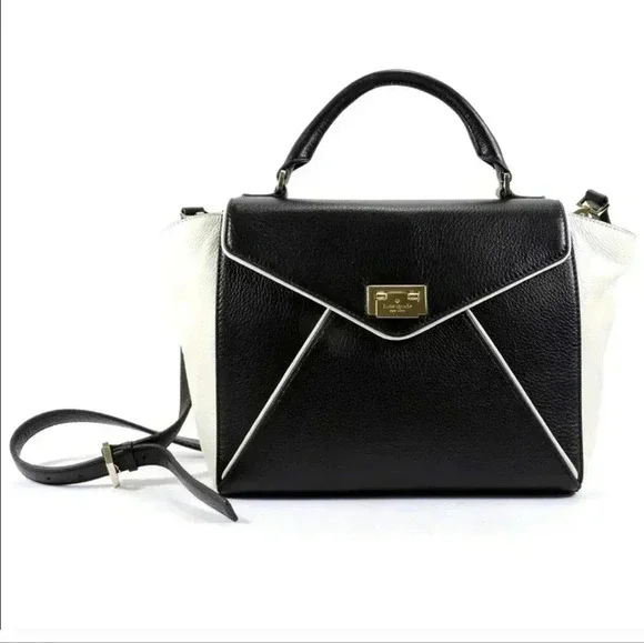 Kate Spade Wesley Place Laurel Satchel Black and Ivory - Picture 2 of 15